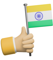 3d illustration hand holding national flag of india png