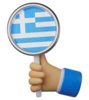 3d illustration hand holding national flag of Greece png