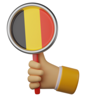3d illustration main en portant nationale drapeau de Belgique png