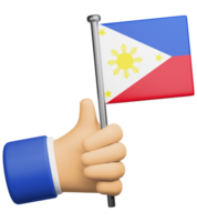 3d illustrazione mano Tenere nazionale bandiera di Filippine png