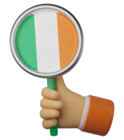 3d illustration hand holding national flag of Ireland png