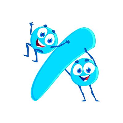 Cartoon funny division sign characters