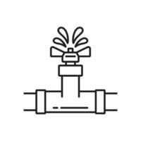 Plumbing service line icon with leaking faucet vector