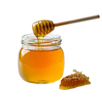 ai genererad utsökt honung burk med dipper - ljuv organisk bikupa produkt png