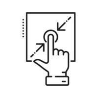 Resize hand gesture increase and reduce button vector