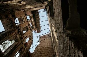 inside a damaged house in Ukraine photo