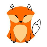 Cartoon fox animal character math shape, geometry vector