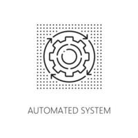 Automated system outline icon, rotating gear sign vector