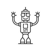 Robot line and outline icon, futuristic humanoid vector