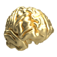 a dourado cérebro para criativo conceito 3d Renderização. png