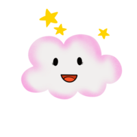 The pink cloud png image for kid or love concept