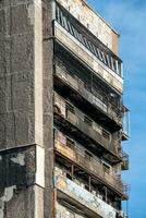 destroyed and burned houses in the city Russia Ukraine war photo