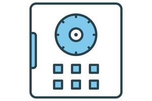 vault door icon. icon related to secure storage of valuables. flat line icon style. element illustration vector