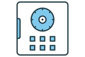 vault door icon. icon related to secure storage of valuables. flat line icon style. element illustration vector