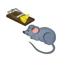 mouse trap illustration vector