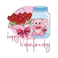 illustration of happy valentines day vector