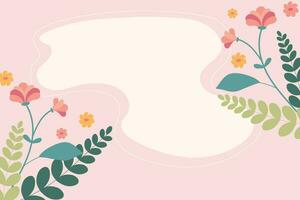 Minimalistic background with delicate flowers. Template in pastel colors with flowers. vector