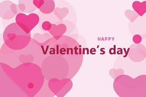 Poster for Valentine's Day. Hearts on a pink background. Place for text. vector