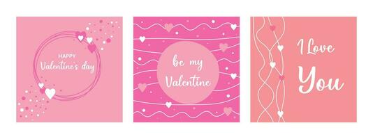 Set of Valentines. Postcards for Valentine's Day. vector