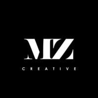 mz letra inicial logo diseño modelo vector ilustración