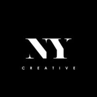 Nueva York letra inicial logo diseño modelo vector ilustración