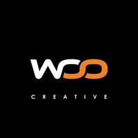 WOO Letter Initial Logo Design Template Vector Illustration