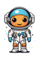 ai generato astronauta cartone animato personaggio su colorato sfondo png