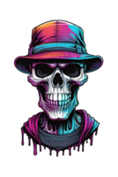 AI generated Skull in cap with skull tattoo on the background png