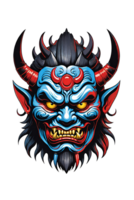 AI generated Devil head with horns on transparent background png