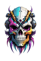 AI generated Skull with headphones transparent background png