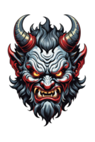 AI generated Devil head with horns on transparent background png