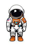 ai généré astronaute dessin animé personnage sur coloré Contexte png