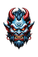 AI generated Devil head with horns on transparent background png