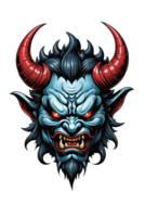 AI generated Devil head with horns on transparent background png