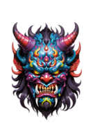 AI generated Devil head with horns on transparent background png