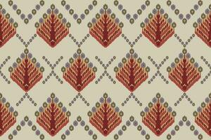 ikat tribal indio sin costura modelo. étnico azteca tela alfombra mandala ornamento nativo boho cheurón textil.geometrico africano americano oriental tradicional vector ilustraciones. bordado estilo