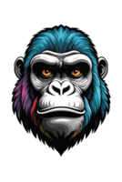 ai gegenereerd gorilla hoofd mascotte ontwerp illustratie png