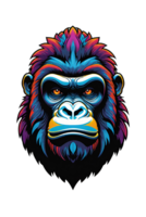 ai generado gorila cabeza mascota diseño ilustración png