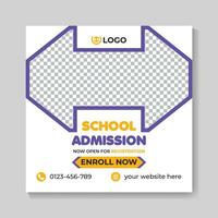 School admission education social media post design web banner template vector