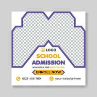 School admission education social media post design web banner template vector