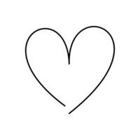 Doodle heart symbol. Simple line in the shape of a heart. Hand drawn vector illustration. Cute, love, minimal, spring, declaration of love on a white background.