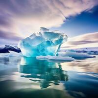 AI generated Arctic Elegance Navigating the Frozen Realm photo