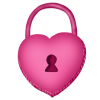 pink heart shaped padlock on transparent background png