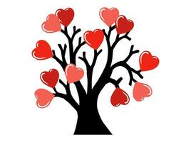 Red Heart Tree Valentines Background vector