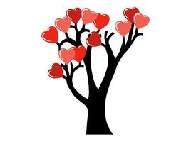 san valentin día rojo corazón árbol vector