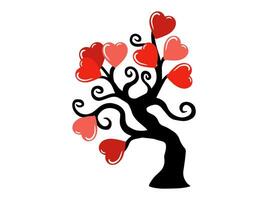 amor árbol san valentin día ilustración vector