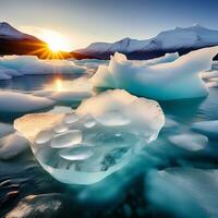 AI generated Arctic Elegance Navigating the Frozen Realm photo