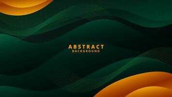 Abstract Green Luxury Fluid background. Modern  background design. gradient color. Golden Dynamic Waves. Liquid shapes composition.  Fit for website, banners, wallpapers, brochure, posters vector