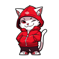 ai gerado gato dentro quadril pulo estilo png