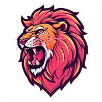 ai gerado leão cabeça mascote logotipo png